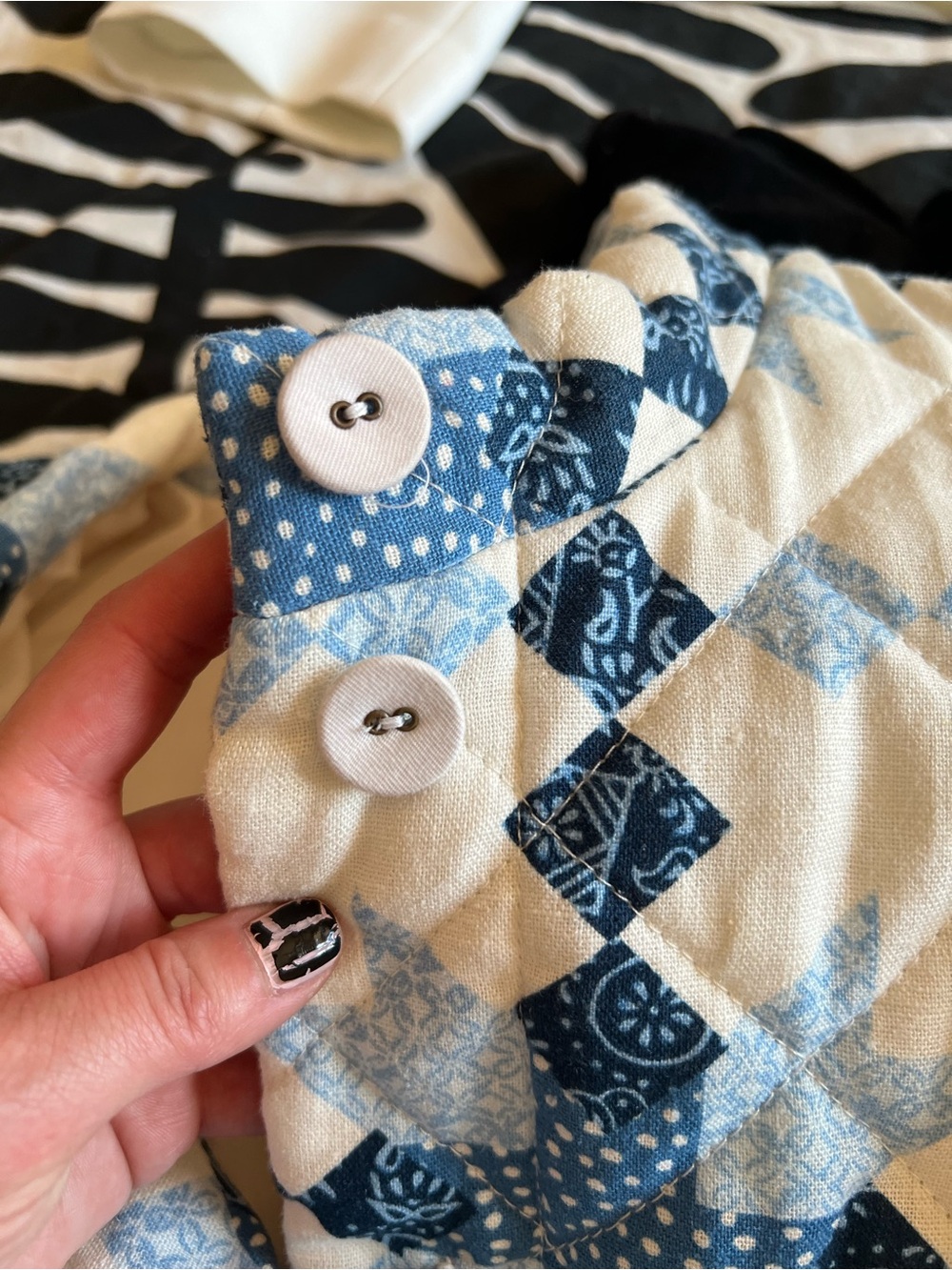 House of Harlow Blue and White Quilted Jacket NEW Small - Picture 7 of 11